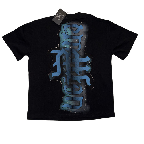 ’ANGEL’ SLEEVELESS TEE BLACK/BLUE