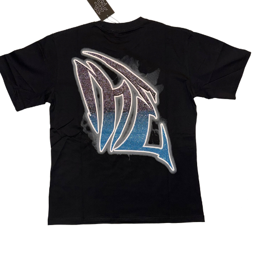 BLACK ‘DOVE’ RHINESTONE TEE