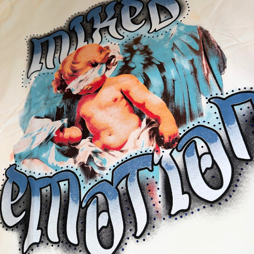 ’ANGEL’ SLEEVELESS TEE WHITE/BLUE