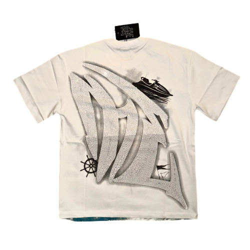 WHITE ‘JETSKI’ RHINESTONE TEE