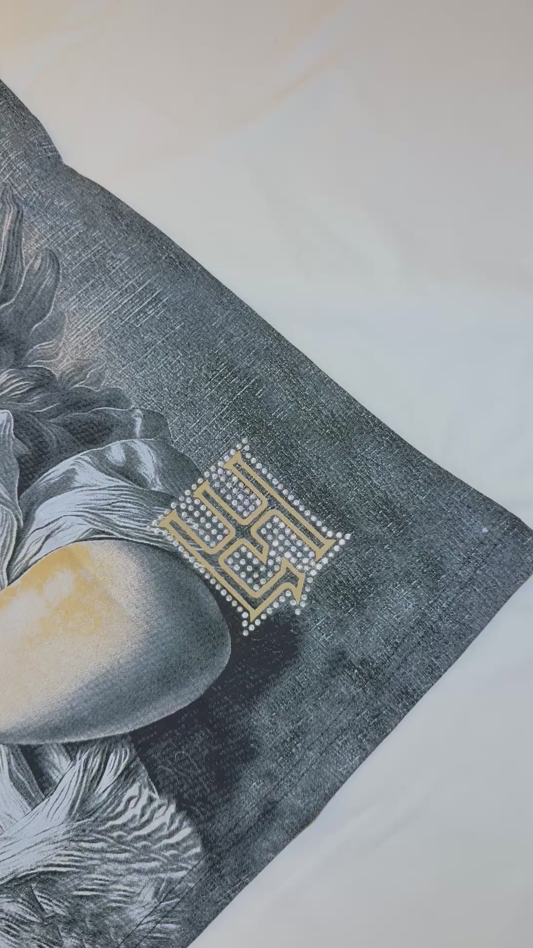 Blind Cupid Rhinestone tee Black