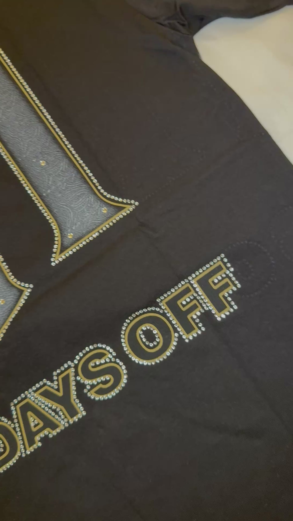 Blind Cupid Rhinestone tee Black